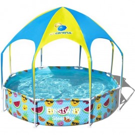 Каркасный бассейн BESTWAY MY FIRST POOL 244х51см с навесом, 1688л Каркасный бассейн BESTWAY MY FIRST POOL 244х51см с навесом, 1688л