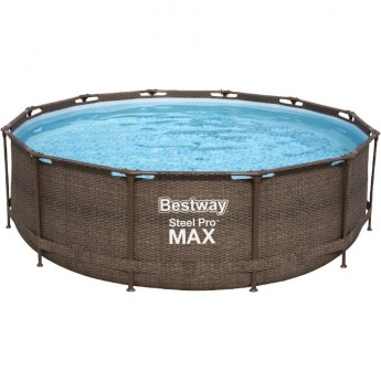 Каркасный бассейн BESTWAY STEEL PRO MAX 366х122 см "Ротанг", 10250 л, фильтр-насос 2006 л/ч, лестница, тент Каркасный бассейн BESTWAY STEEL PRO MAX 366х122 см "Ротанг", 10250 л, фильтр-насос 2006 л/ч, лестница, тент