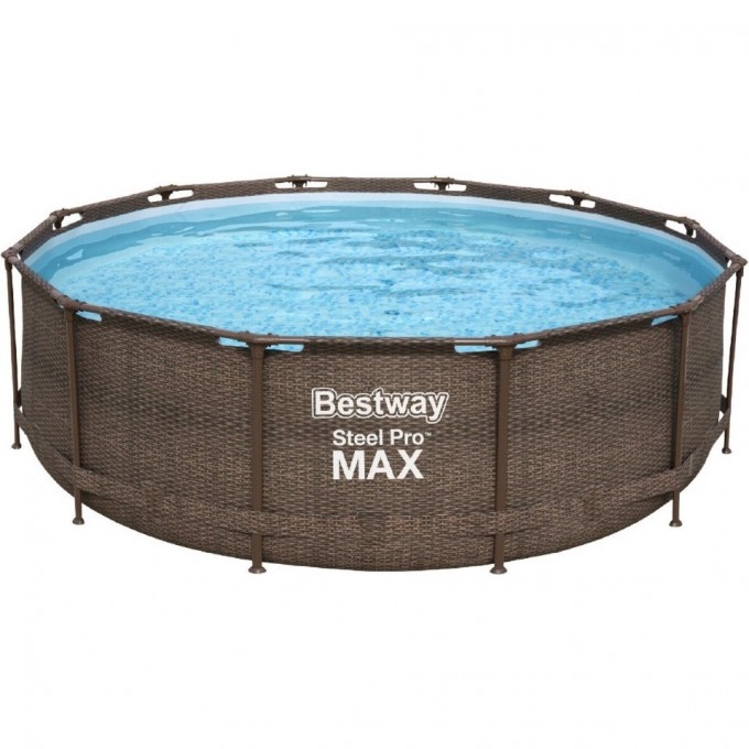 Каркасный бассейн BESTWAY STEEL PRO MAX 366х122 см "Ротанг", 10250 л, фильтр-насос 2006 л/ч, лестница, тент 5618P BW Каркасный бассейн BESTWAY STEEL PRO MAX 366х122 см "Ротанг", 10250 л, фильтр-насос 2006 л/ч, лестница, тент 5618P BW