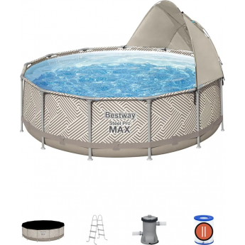 Каркасный бассейн BESTWAY STEEL PRO MAX 561FY 396x107см, 11133 л, фильтр-насос 2006 л\ч, лестница, тент, навес Каркасный бассейн BESTWAY STEEL PRO MAX 561FY 396x107см, 11133 л, фильтр-насос 2006 л\ч, лестница, тент, навес