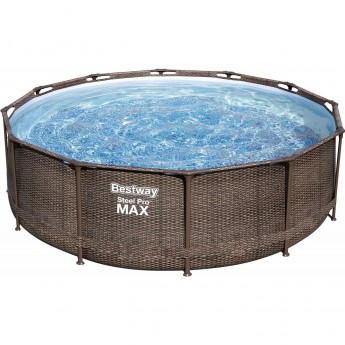 Каркасный бассейн BESTWAY STEEL PRO MAX Ротанг 366х100см, 9150л + фильтр-насос 2006 л/ч, лестница Каркасный бассейн BESTWAY STEEL PRO MAX Ротанг 366х100см, 9150л + фильтр-насос 2006 л/ч, лестница