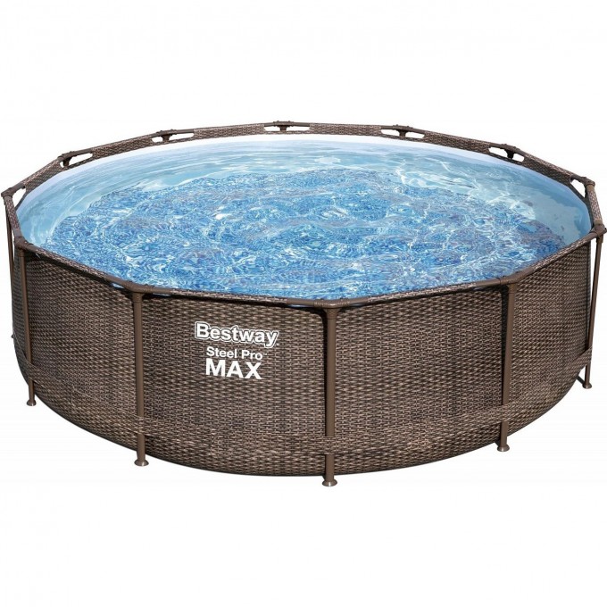 Каркасный бассейн BESTWAY STEEL PRO MAX Ротанг 366х100см, 9150л + фильтр-насос 2006 л/ч, лестница 56709 BW Каркасный бассейн BESTWAY STEEL PRO MAX Ротанг 366х100см, 9150л + фильтр-насос 2006 л/ч, лестница 56709 BW