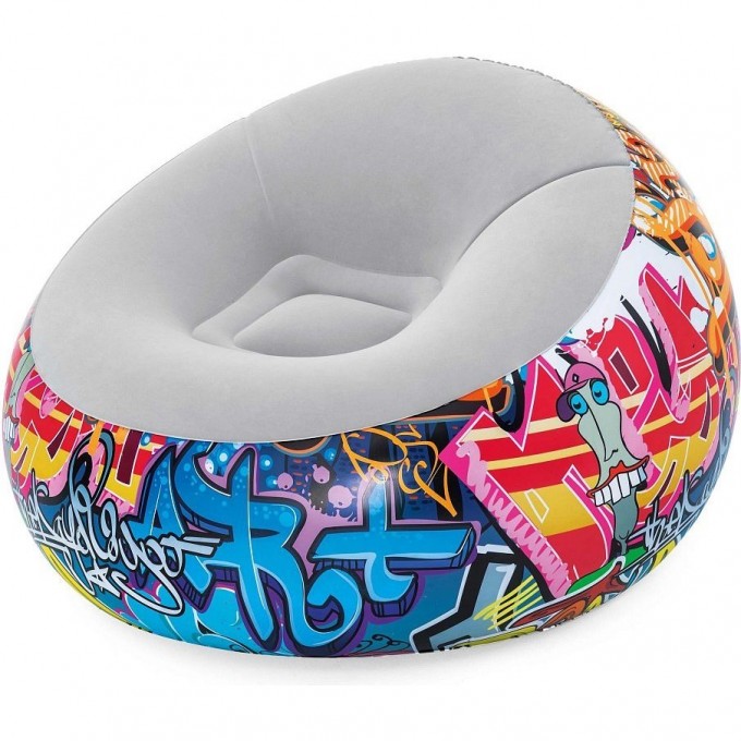 Надувное кресло 112x112x66см BESTWAY INFLATE-A-CHAIR GRAFFIT 75075 BW Надувное кресло 112x112x66см BESTWAY INFLATE-A-CHAIR GRAFFIT 75075 BW