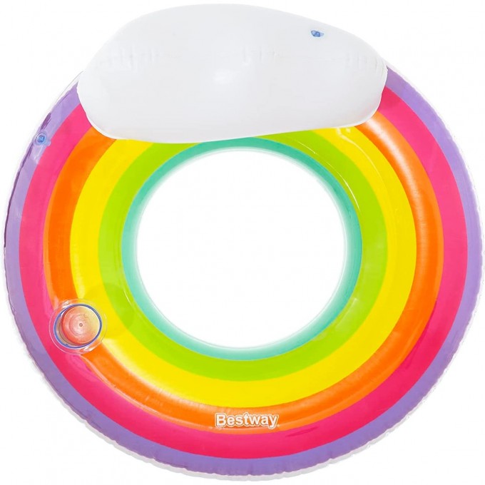 Надувной круг BESTWAY РАДУГА 107см со спинкой 43647 BW Надувной круг BESTWAY РАДУГА 107см со спинкой 43647 BW