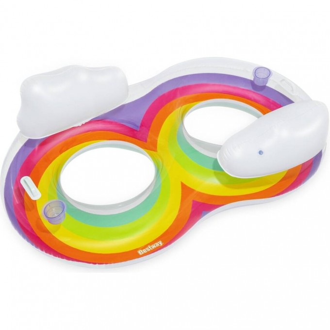 Надувной круг-кресло BESTWAY РАДУГА 186х116см для двоих, с ручками 43648 BW Надувной круг-кресло BESTWAY РАДУГА 186х116см для двоих, с ручками 43648 BW